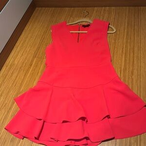 Alice and Olivia 2019 V-Neck Neon Dress